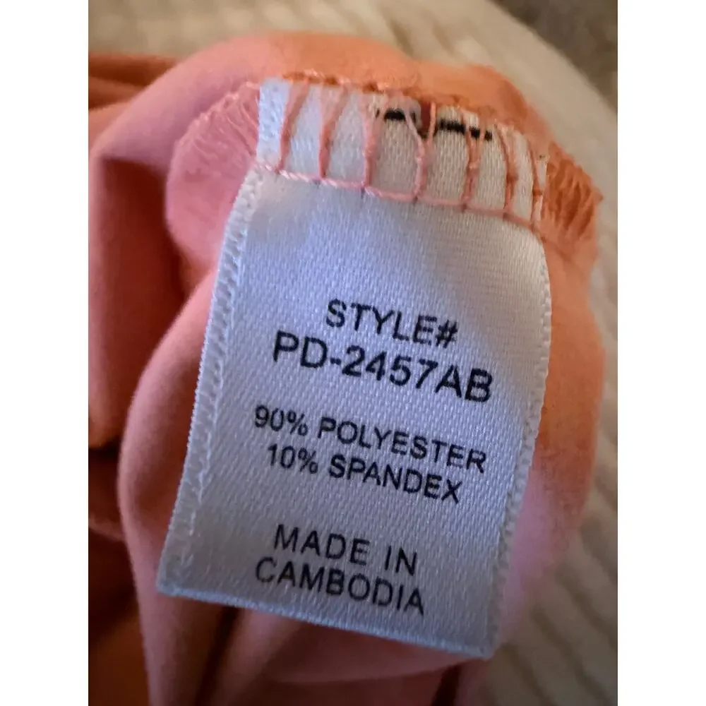 3 for $9 Zenana Peach T Shirt Dress M EUC Cuffed short sleeve - Picture 7 of 7